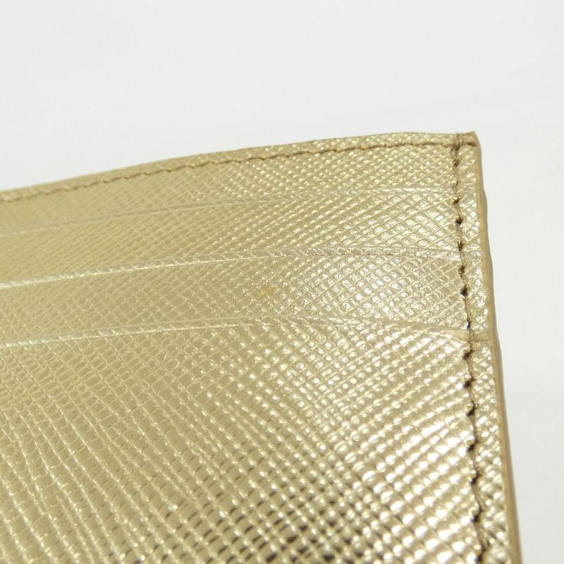 Prada Card Case Gold Platino
