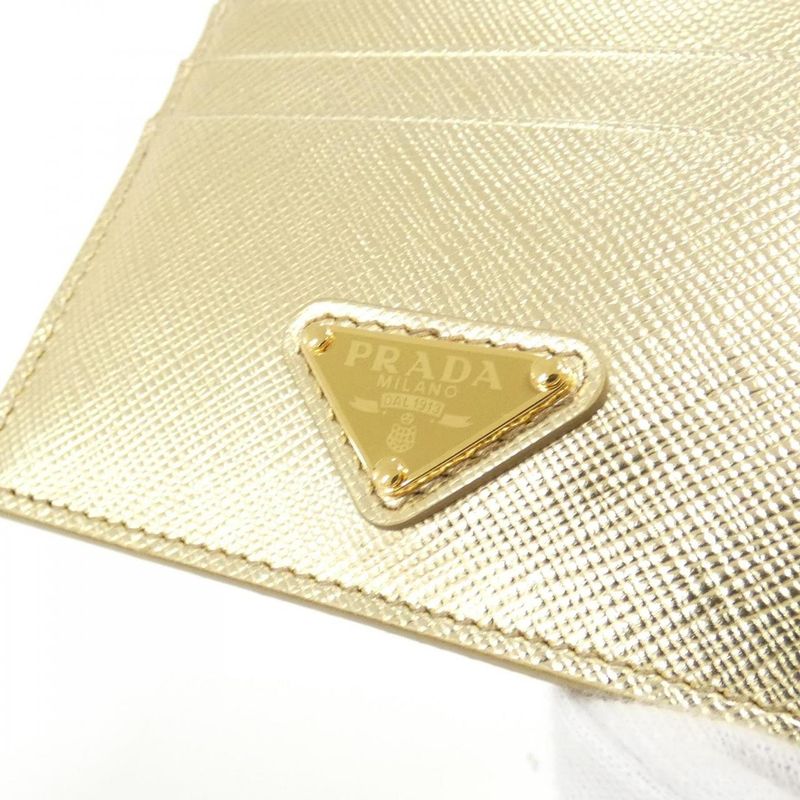 Prada Card Case Gold Platino