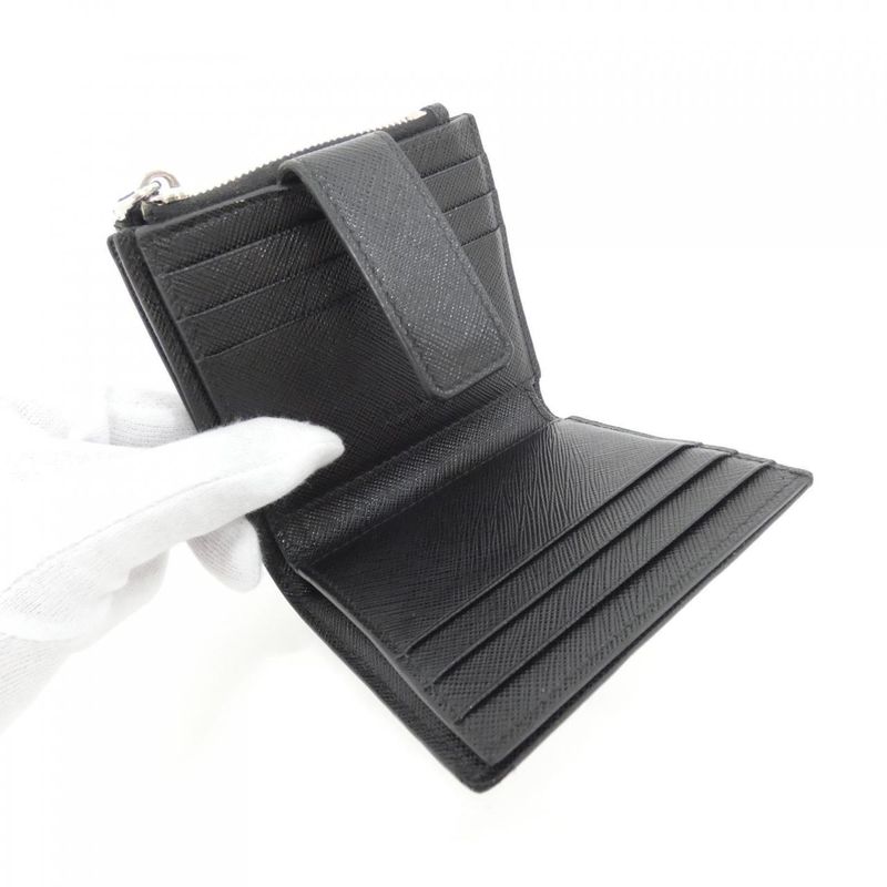 Prada Wallet Silver Nero