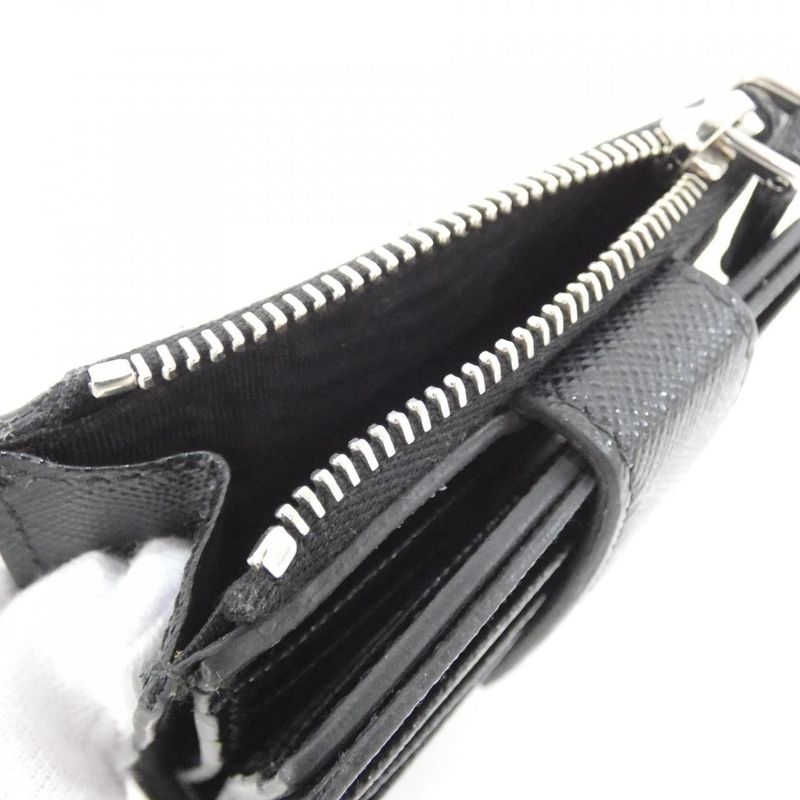 Prada Wallet Silver Nero
