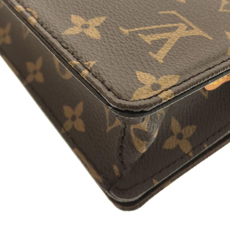 Louis Vuitton Monogram Wallet on Chain Lily Shoulder Bag Marron