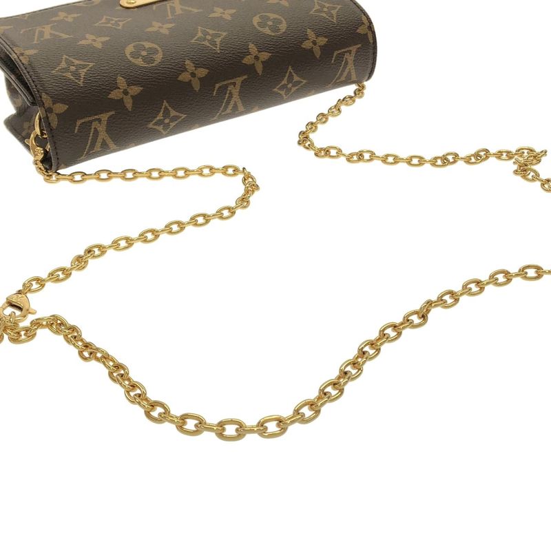 Louis Vuitton Monogram Wallet on Chain Lily Shoulder Bag Marron