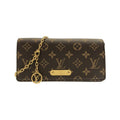 Louis Vuitton Monogram Wallet on Chain Lily Shoulder Bag Marron