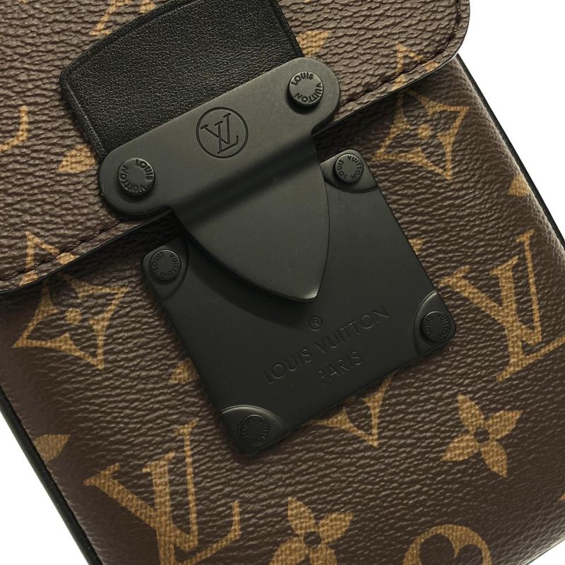 Louis Vuitton Monogram Macassar S Lock Vertical Wearable Wallet Shoulder Bag Marron