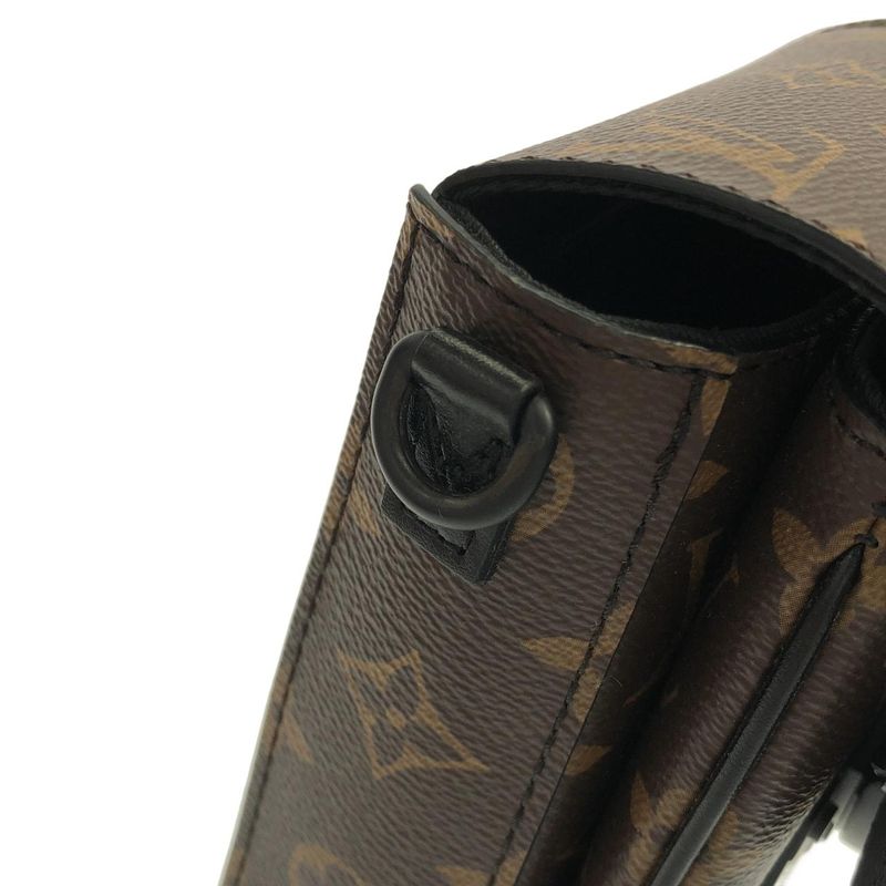 Louis Vuitton Monogram Macassar S Lock Vertical Wearable Wallet Shoulder Bag Marron