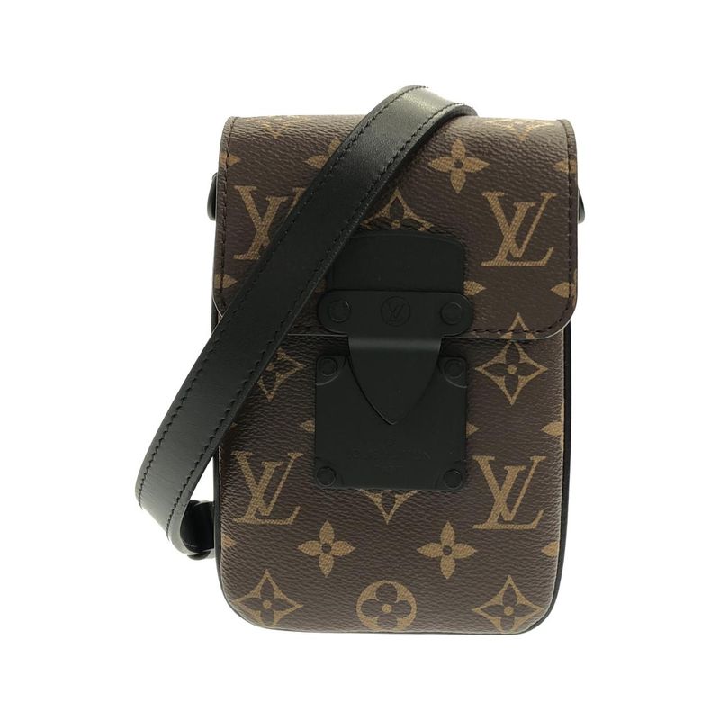 Louis Vuitton Monogram Macassar S Lock Vertical Wearable Wallet Shoulder Bag Marron