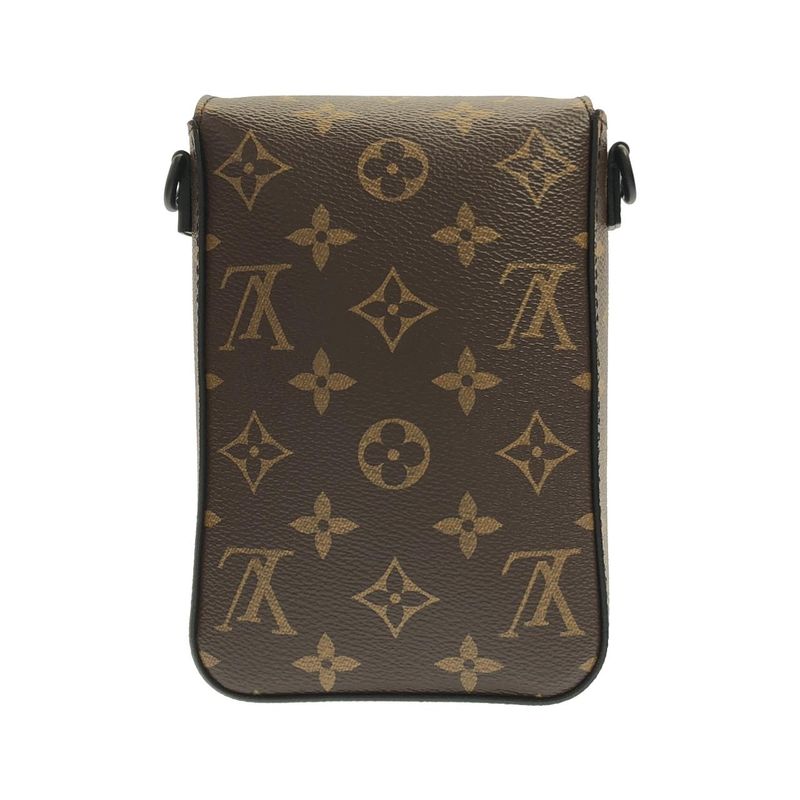 Louis Vuitton Monogram Macassar S Lock Vertical Wearable Wallet Shoulder Bag Marron
