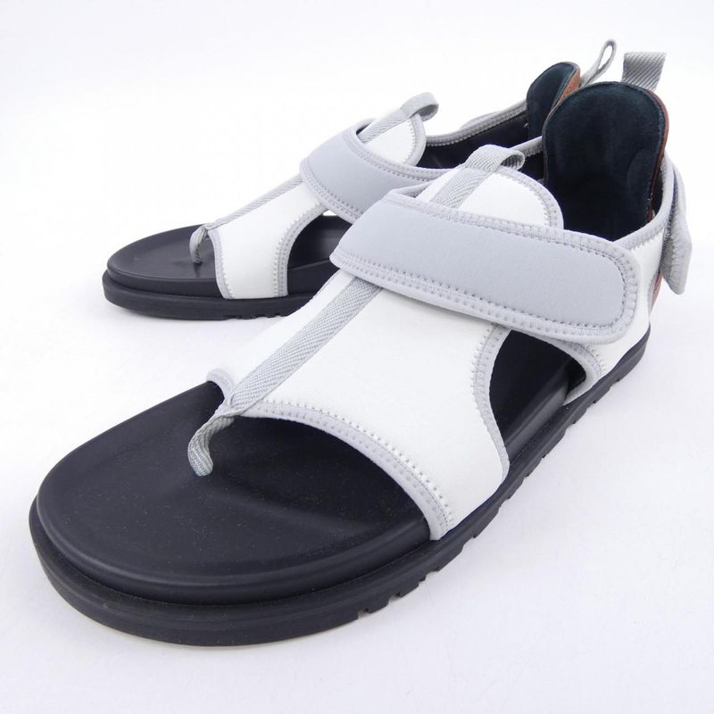 Hermes Giorno Sandals White 42 Gray Brown