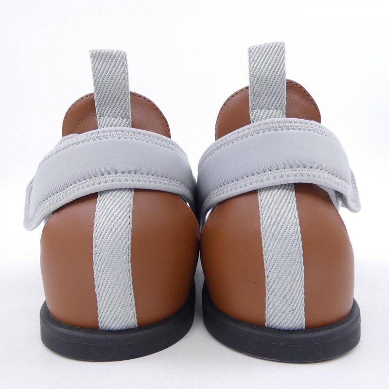 Hermes Giorno Sandals White 42 Gray Brown