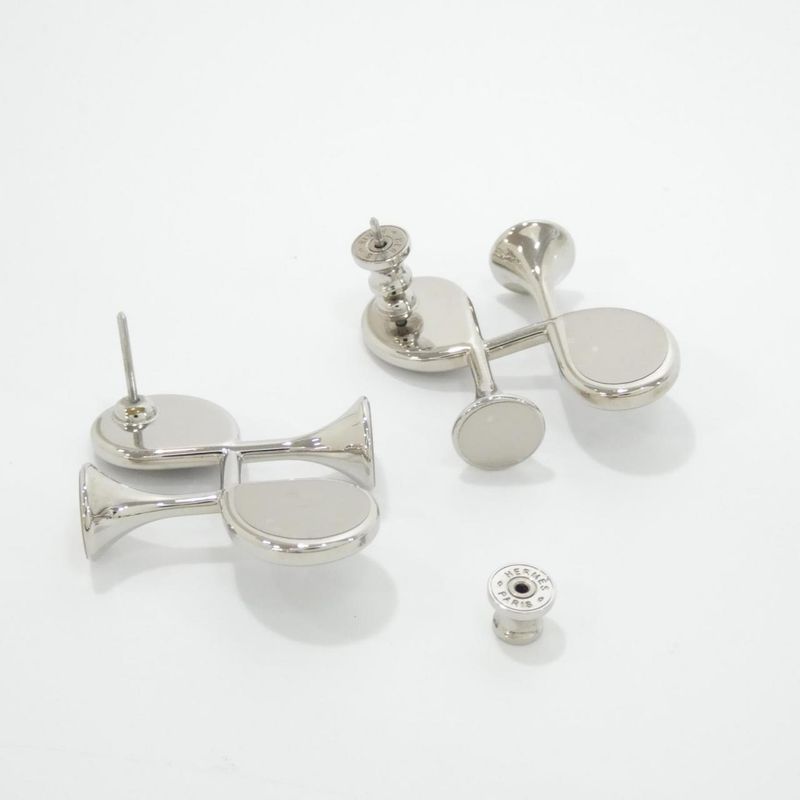 Hermes Col Ash Earrings Gris Meyer