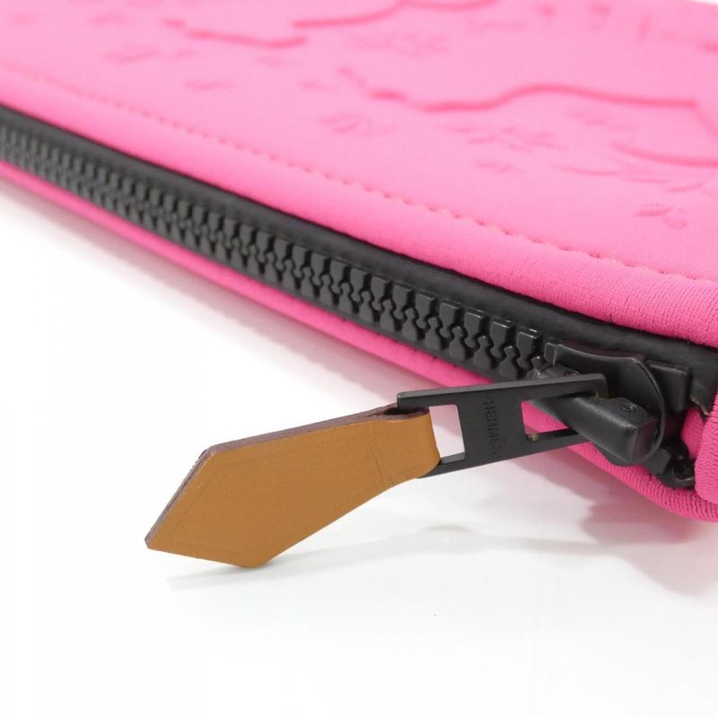 Hermes Neovine Leopard PM Pouch Rose Blogger Black