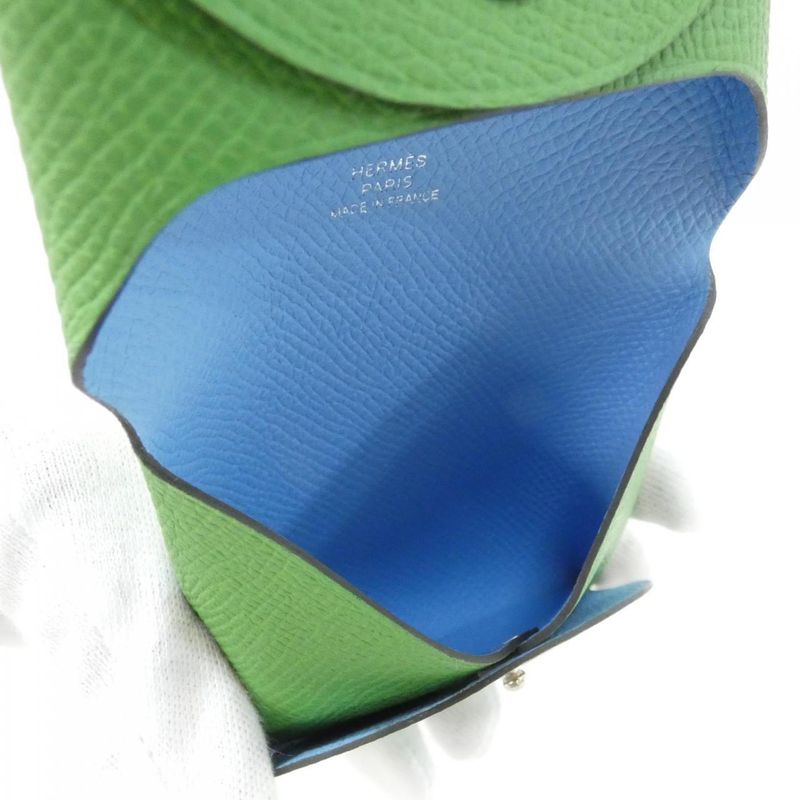 Hermes Bastia Verso Coin Case Vert Yucca