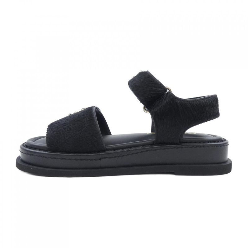 Chanel Sandals Calfskin Black