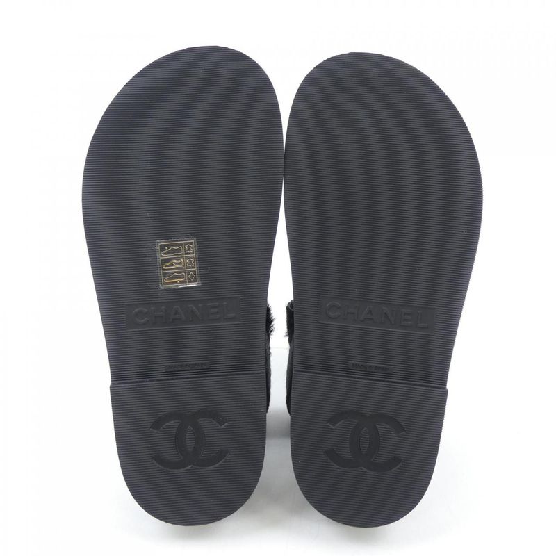 Chanel Sandals Calfskin Black