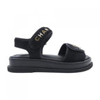 Chanel Sandals Calfskin Black