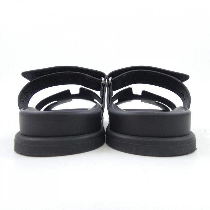 Hermes Chypre Sandals Calfskin Black