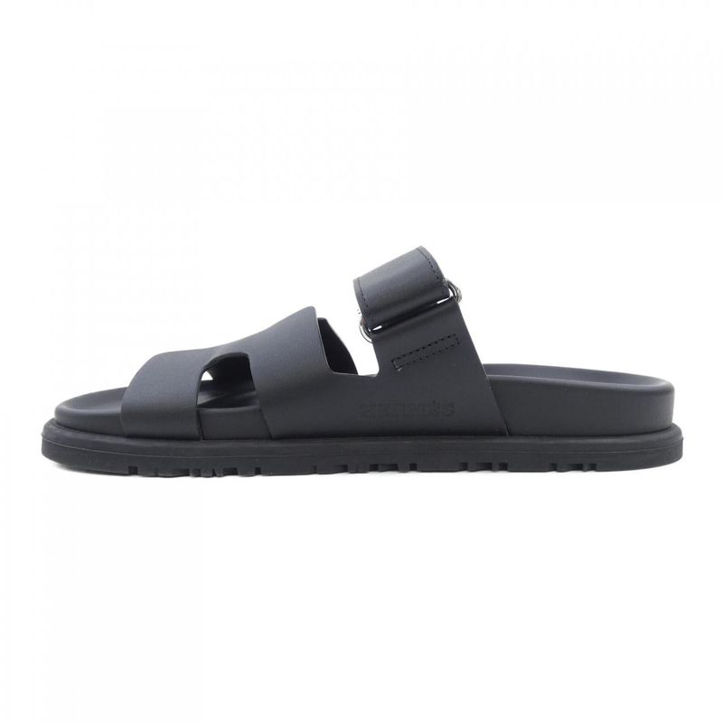 Hermes Chypre Sandals Calfskin Black