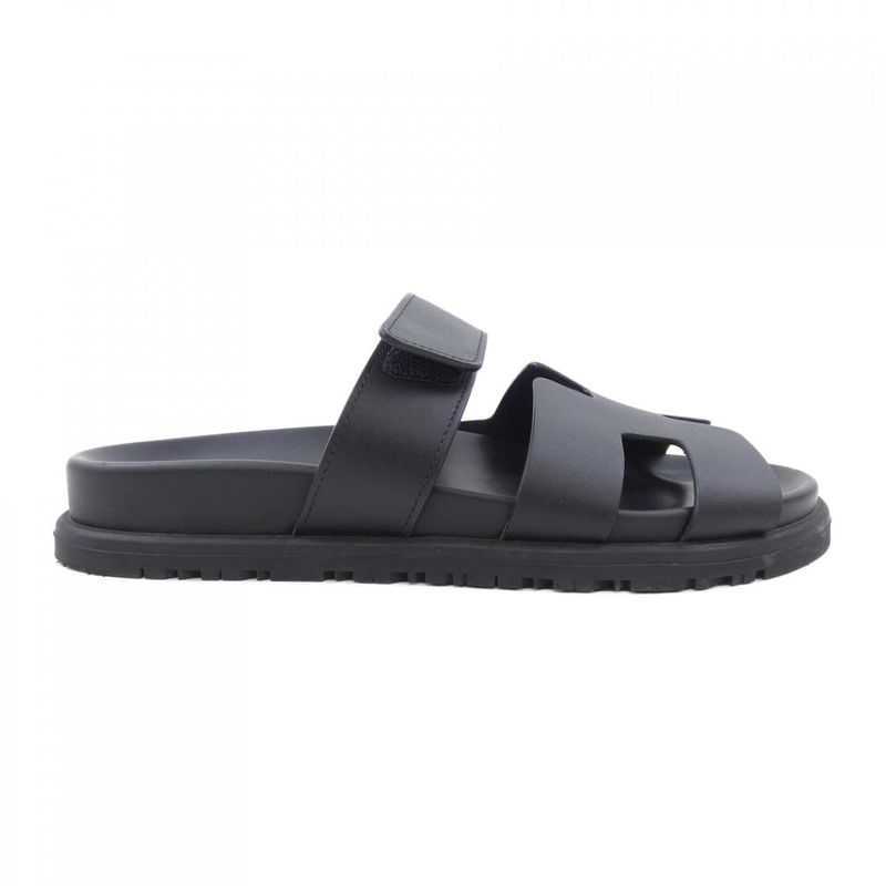 Hermes Chypre Sandals Calfskin Black