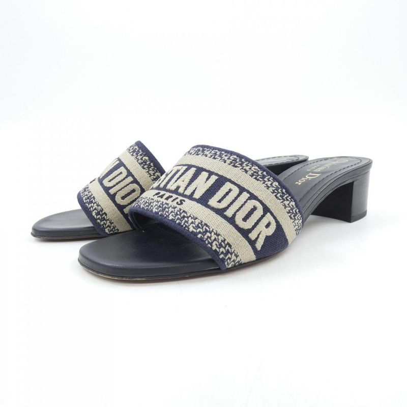 Dior Embroidered Cotton Dway Sandals