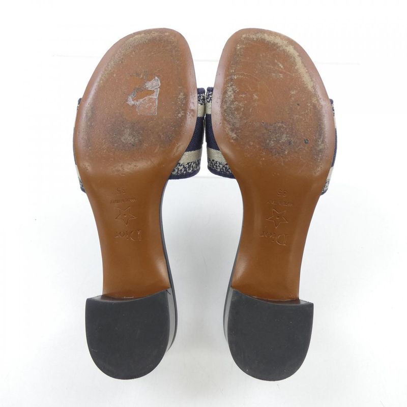 Dior Embroidered Cotton Dway Sandals