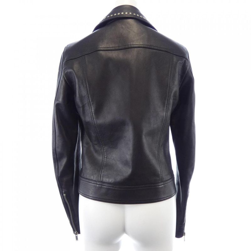 Saint Laurent Leather Jacket Black 36