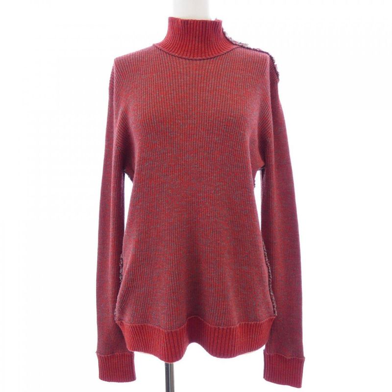 Chanel Knit Top Cashmere Red Gray