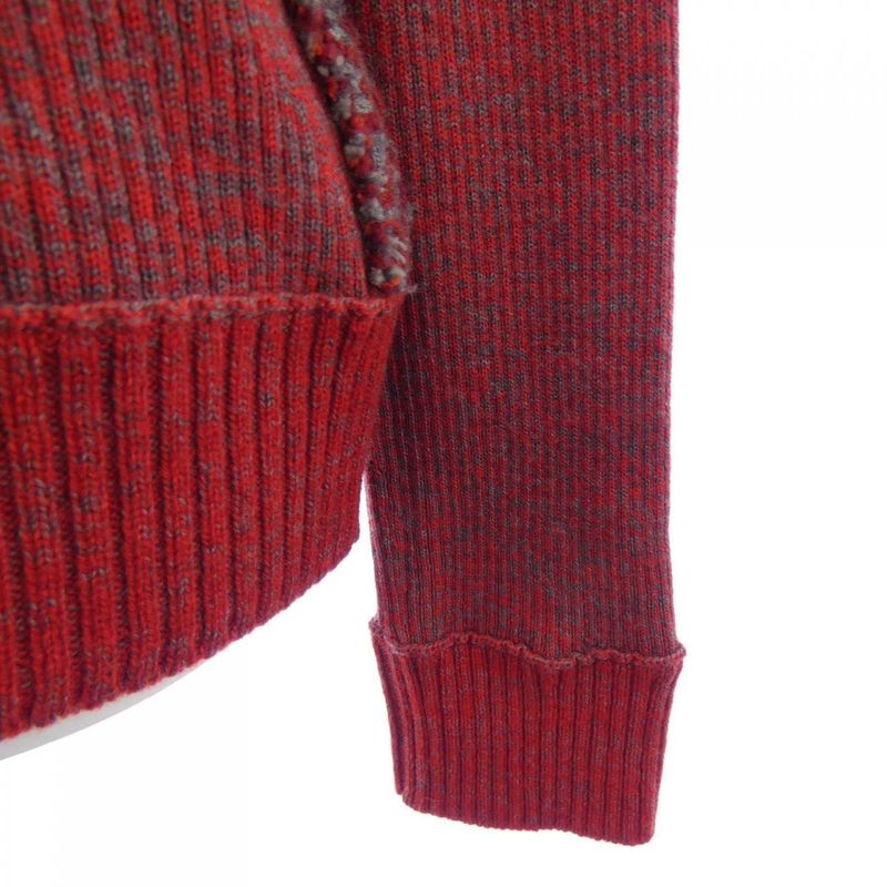 Chanel Knit Top Cashmere Red Gray