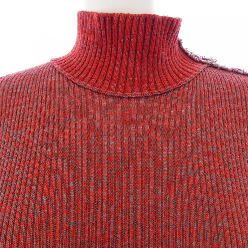 Chanel Knit Top Cashmere Red Gray