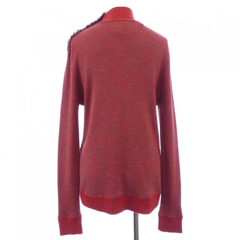 Chanel Knit Top Cashmere Red Gray