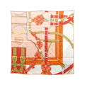 Hermes Carre Scarf Silk White Rouge