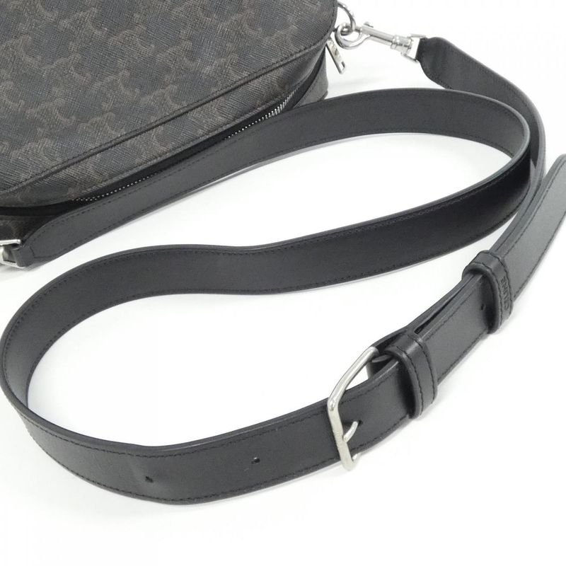 Celine Shoulder Bag Canvas Black