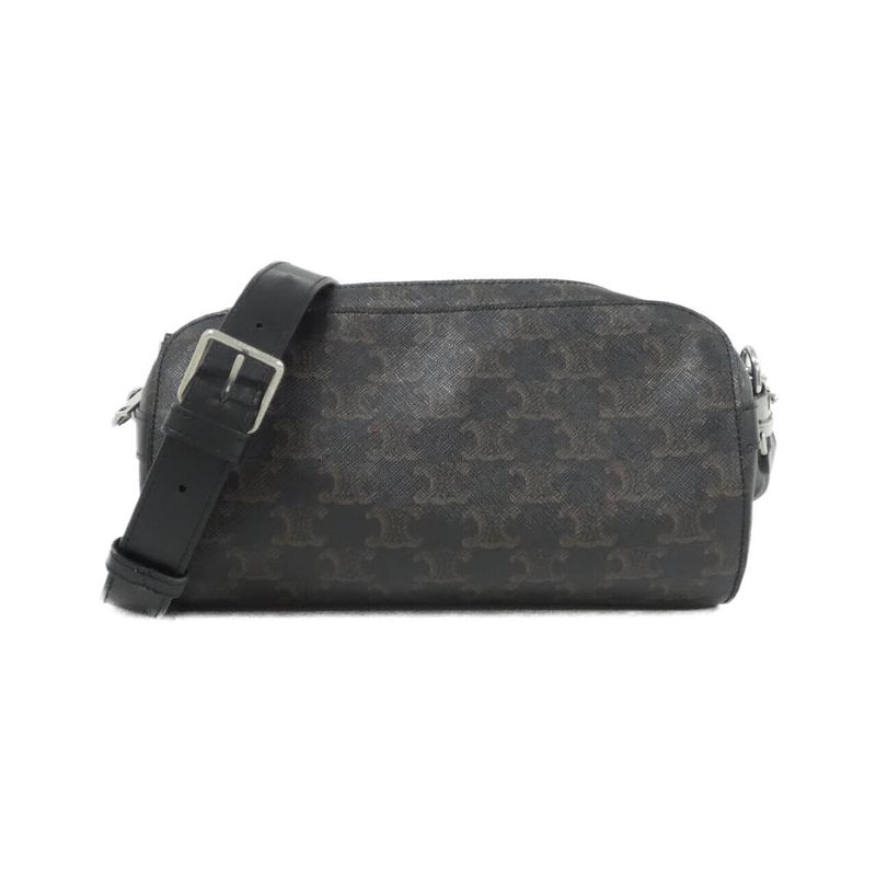 Celine Shoulder Bag Canvas Black