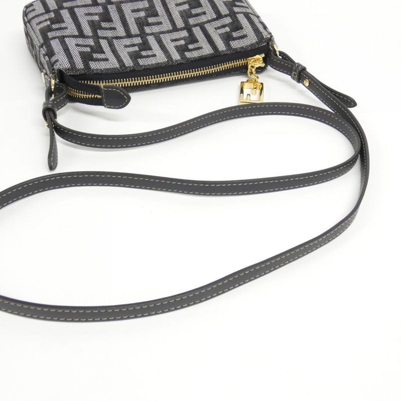 Fendi Baguette Slim Clutch Dark Blue