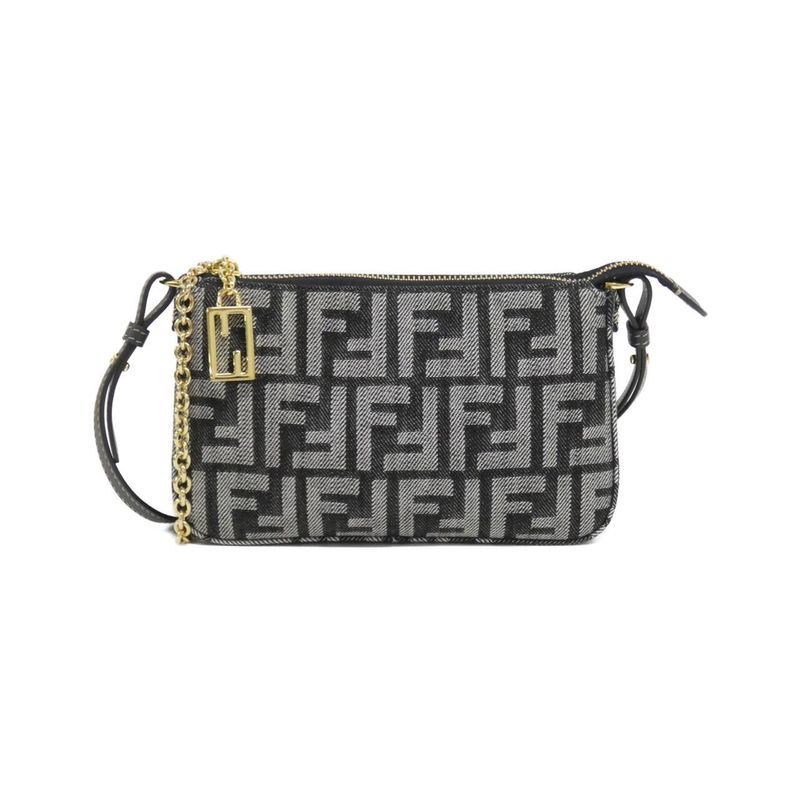 Fendi Baguette Slim Clutch Dark Blue