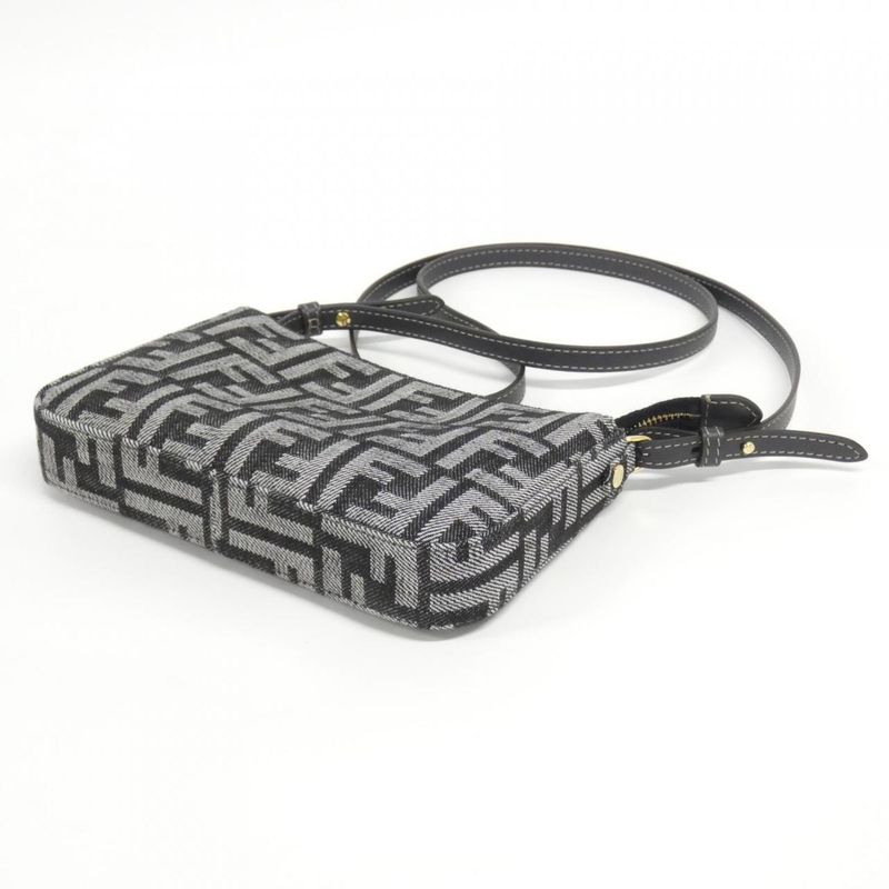 Fendi Baguette Slim Clutch Dark Blue