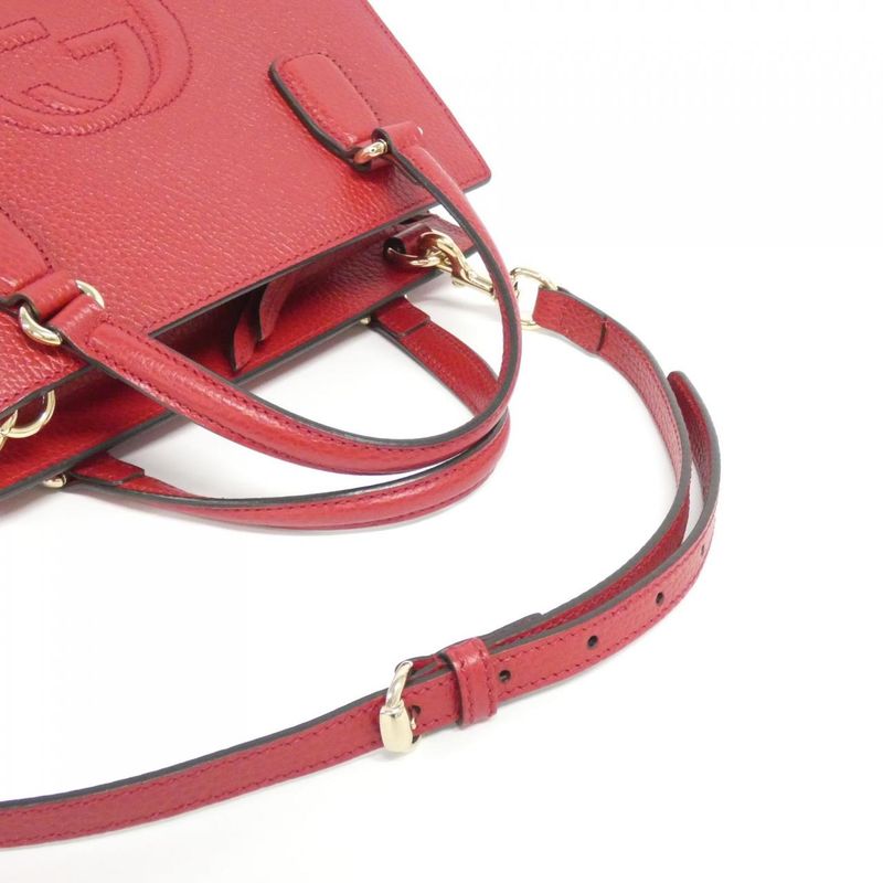 Gucci Soho Bag Leather Red Hibiscus