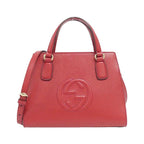 Gucci Soho Bag Leather Red Hibiscus