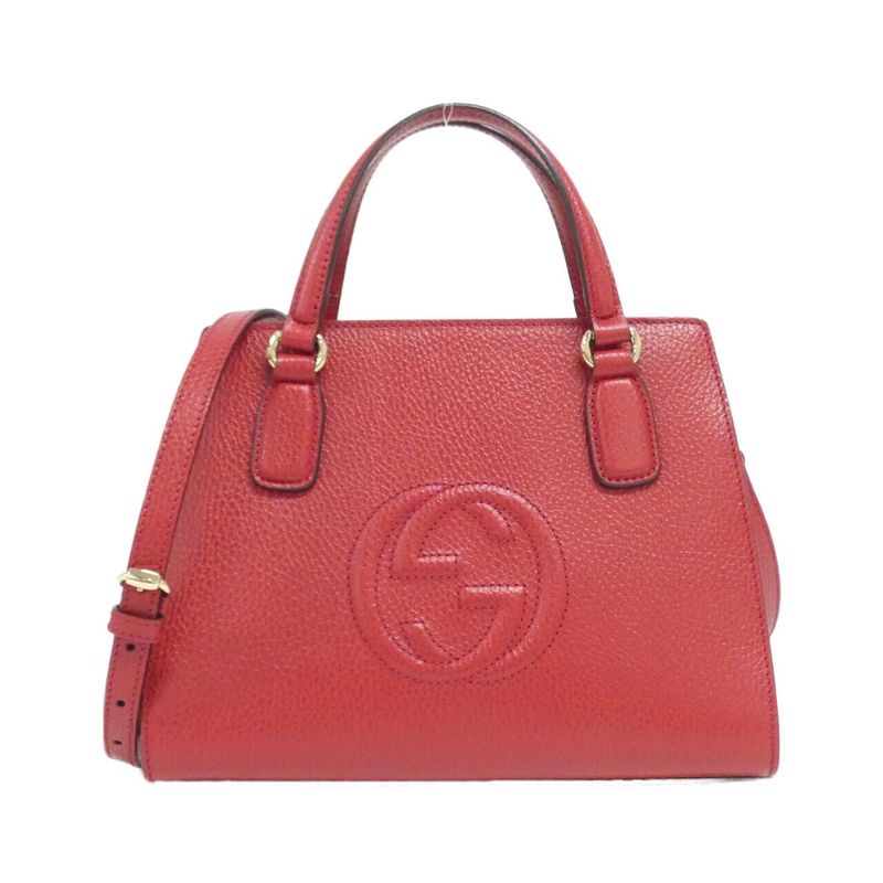Gucci Soho Bag Leather Red Hibiscus