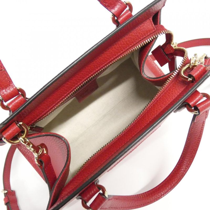 Gucci Soho Bag Leather Red Hibiscus