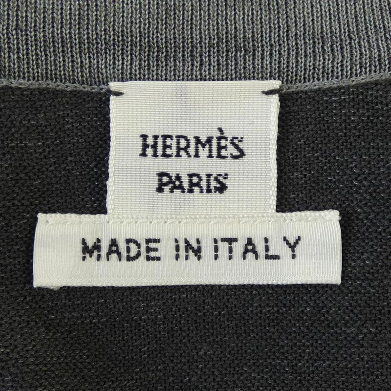 Hermes Carre Shu Knit Top Gray Translucency