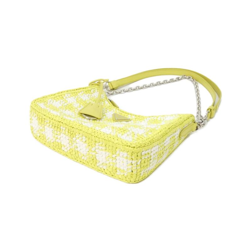 Prada Shoulder Bag Silver Cedro