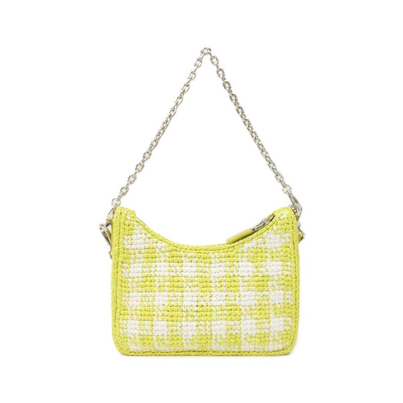 Prada Shoulder Bag Silver Cedro