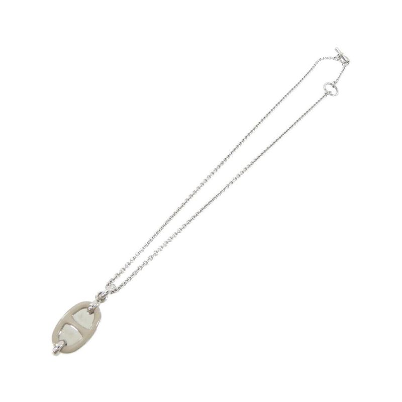 Hermes Mini Maillon PM Necklace Marron Glace
