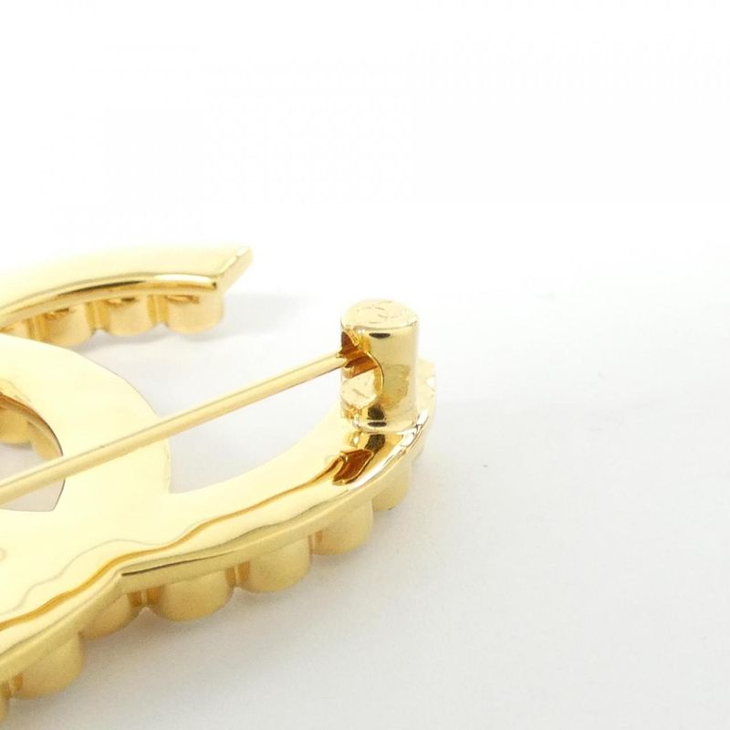 Chanel Brooch Gold Crystal