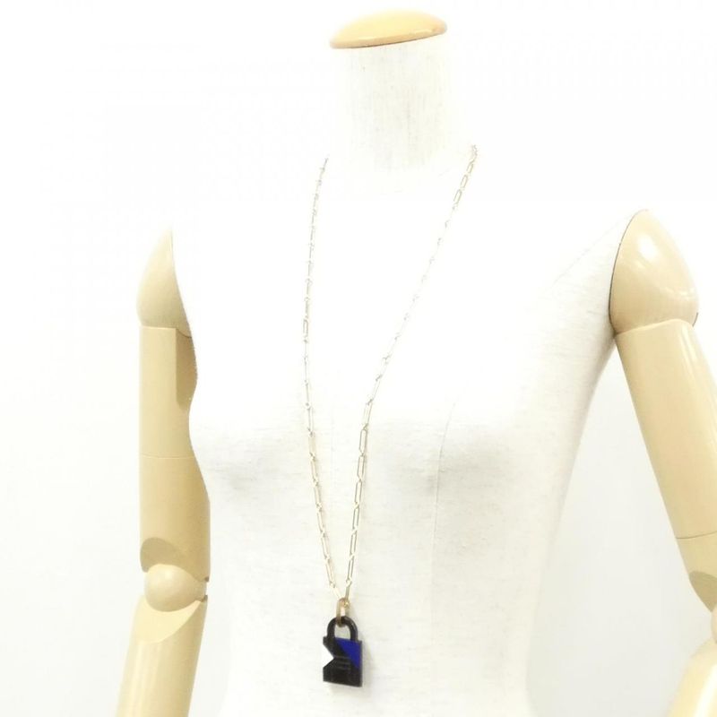 Hermes Amulet Lacquer Padlock GM Necklace Soir Perma Brass