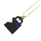 Hermes Amulet Lacquer Padlock GM Necklace Soir Perma Brass