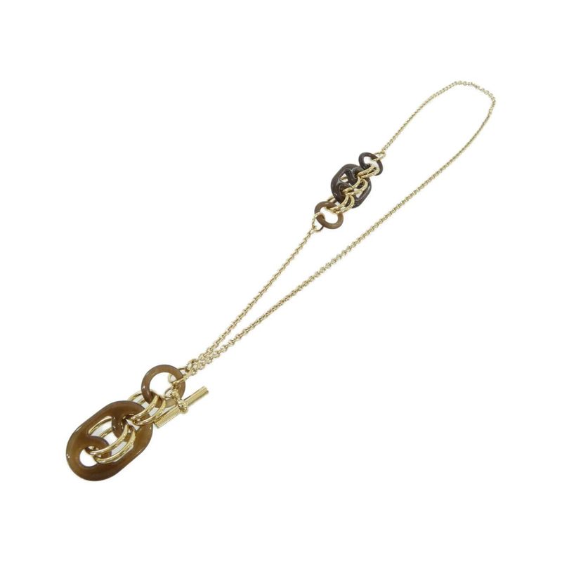 Hermes Eurydice Necklace Brown Perma Brass