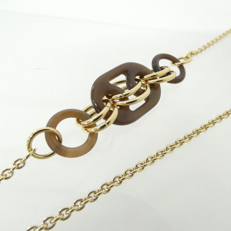 Hermes Eurydice Necklace Brown Perma Brass