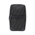 Fendi Shoulder Bag Leather Canvas Asfalto
