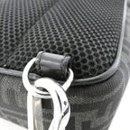 Fendi Shoulder Bag Leather Canvas Asfalto